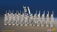 Napoleonic Scottish Highland Battalion March Attack - Trousers - 24 figures, front view