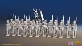Napoleonic Scottish Highland Battalion March Attack - Trousers - 24 figures, front view