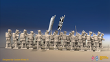 Napoleonic Scottish Battalion Firing Line - 24 figures, rear view