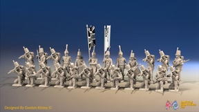 Napoleonic British Line Infantry Battalion Firing Line - Shako - 24 figures, front view