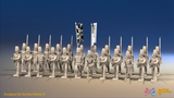 Napoleonic British Line Infantry Battalion Advancing - Covered Belgic Shako - 24 figures, front view
