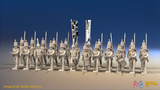 Napoleonic British Line Infantry Battalion Advancing - Shako - 24 figures, front view