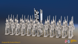 Napoleonic British Line Infantry Battalion March Attack - Stovepipe Shako - 24 figures, front view