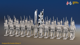 Napoleonic British Line Infantry Battalion March Attack - Stovepipe Shako - 24 figures, rear view