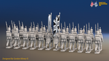 Napoleonic British Line Infantry Battalion March Attack - Shako - 24 figures, rear view