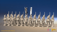 Napoleonic British Infantry Battalion - Belgic Shakos, Advancing - 24 figures, front view