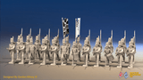 Napoleonic British Infantry Battalion - Belgic Shakos, Advancing - 24 figures, front view