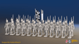 Napoleonic British Light Infantry Battalion March Attack - 24 figures, front view