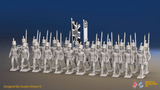 Napoleonic British Light Infantry Battalion March Attack - 24 figures, front view