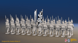 Napoleonic British Light Infantry Battalion March Attack - 24 figures, rear view