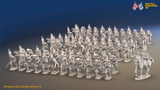 Napoleonic British Rifles Brigade Advancing - 72 infantry and mounted commander, front view