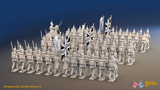Napoleonic Scottish 71st Highland Light Infantry Brigade - 72 infantry and mounted commander, rear view