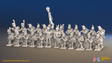 Napoleonic French Foot Dragoons Battalion Firing Line - Bearskin - 24 figures, front view
