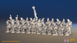 Napoleonic French Foot Dragoons Battalion Firing Line - Bearskin, Gaiters - 24 figures, front view
