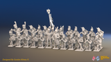 Napoleonic French Foot Dragoons Battalion Firing Line - Bearskin, Gaiters - 24 figures, front view