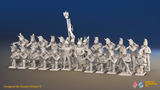 Napoleonic French Foot Dragoons Battalion Firing Line - Plumed Helmet - 24 figures, front view