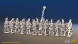 Napoleonic French Foot Dragoons Battalion Firing Line - Plumed Helmet - 24 figures, rear view