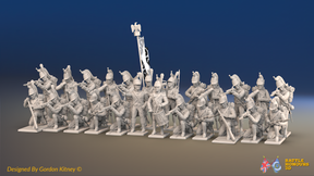 Napoleonic French Foot Dragoons Battalion Firing Line - Plumed Helmet, Gaiters - 24 figures, front view