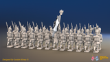 Napoleonic French Foot Dragoons Battalion March Attack - Bearskin, Gaiters - 24 figures, rear view