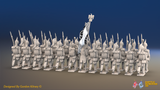 Napoleonic French Foot Dragoons Battalion March Attack - Plumed Helmet - 24 figures, rear view