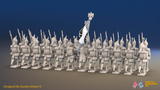 Napoleonic French Foot Dragoons Battalion March Attack - Plumed Helmet, Gaiters - 24 figures, rear view