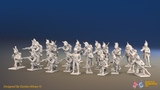 Napoleonic French Foot Dragoons Battalion Skirmishing - Plumed Helmet - 24 figures, front view