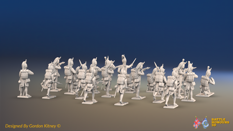 Napoleonic French Foot Dragoons Battalion Skirmishing - Plumed Helmet - 24 figures, rear view