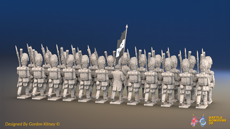 Napoleonic French Grenadiers Bearskin Battalion March Attack - Jacket - 24 figures, rear view