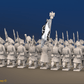 Napoleonic French Battalion - Bicornes, Bearskins and Greatcoats - 24 figures, rear view