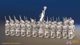 Napoleonic French Battalion - Bicornes, Bearskins and Greatcoats - 24 figures, rear view