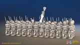 Napoleonic French Battalion - Bicornes, Bearskins and Jackets - 24 figures, rear view