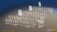 Napoleonic Spanish Cazadores Regiment Firing Line - Sandals - 72 infantry and mounted commander, front view