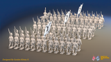 Napoleonic Spanish Cazadores Regiment March Attack - Gaiters - 72 infantry and mounted commander, rear view