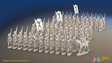 Napoleonic Spanish Cazadores Regiment March Attack - Sandals - 72 infantry and mounted commander, front view