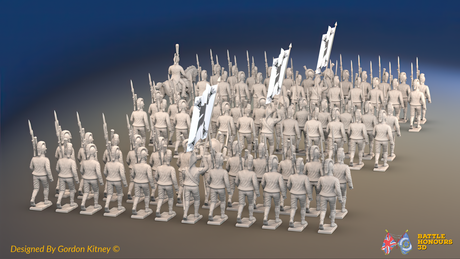 Napoleonic Spanish Cazadores Regiment March Attack - Sandals - 72 infantry and mounted commander, rear view