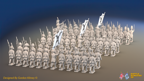 Napoleonic Spanish Line Infantry Regiment March Attack - No Backpacks - 72 infantry and mounted commander, rear view