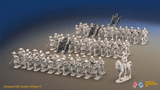 ACW Confederate Infantry Brigade Advancing - 72 infantry and mounted commander, front view
