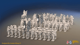 ACW Confederate Mixed Zouave Brigade - 72 infantry and mounted commander, rear view
