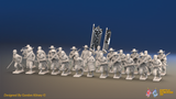 ACW Confederate Zouave Infantry Battalion Advancing - 24 Figures, front view