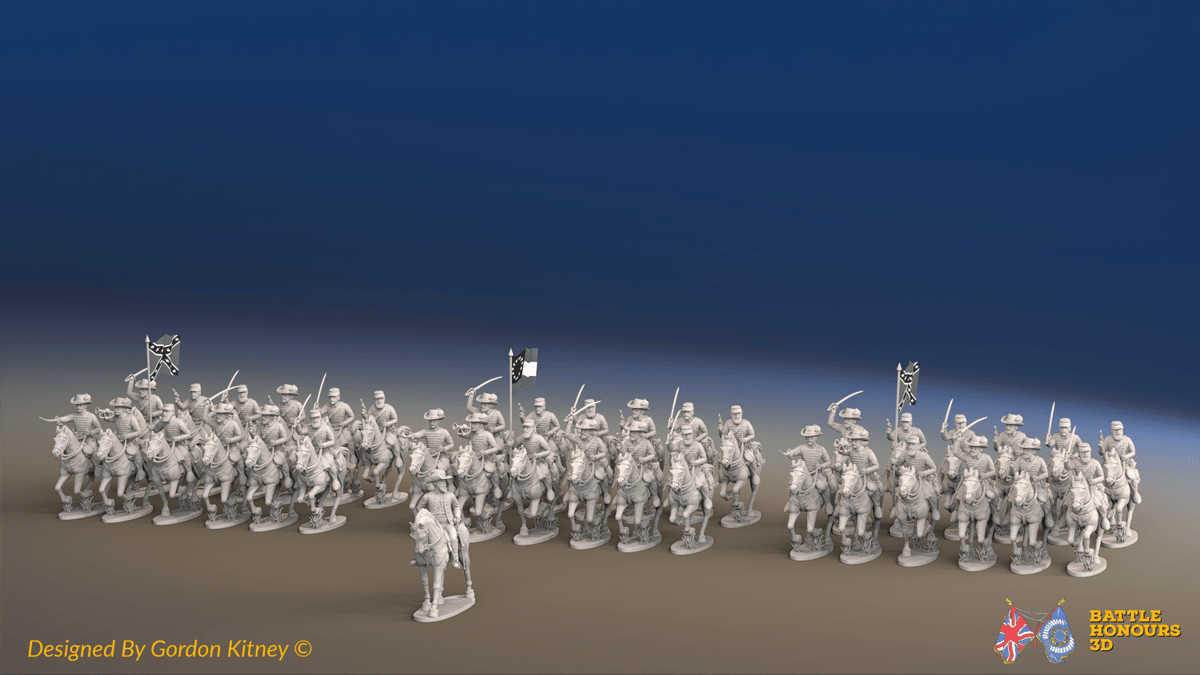 ACW Confederate Virginia Cavalry Brigade - Galloping - 37 mounted figures, front view