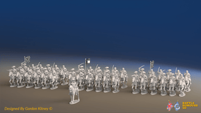 ACW Confederate Virginia Cavalry Brigade - Galloping - 37 mounted figures, front view