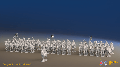 ACW Confederate Virginia Cavalry Brigade - Galloping - 37 mounted figures, front view