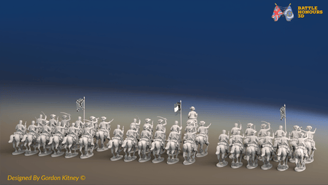 ACW Confederate Virginia Cavalry Brigade - Galloping - 37 mounted figures, rear view