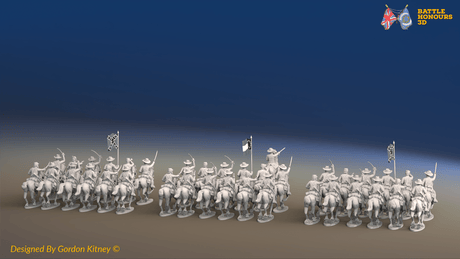 ACW Confederate Cavalry Brigade - Galloping - 37 mounted figures, rear view