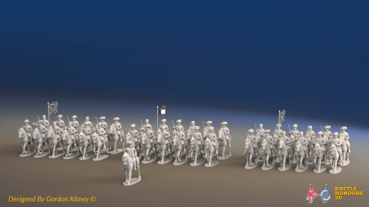 ACW Confederate Virginia Cavalry Brigade - Trotting - 37 mounted figures, front view