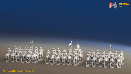 ACW Confederate Virginia Cavalry Brigade - Trotting - 37 mounted figures, rear view