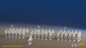 ACW Confederate Cavalry Brigade - Trotting - 37 mounted figures, front view