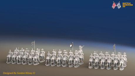ACW Confederate Cavalry Brigade - Trotting - 37 mounted figures, rear view