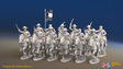 ACW Confederate Cavalry Regiment - Galloping - 12 mounted figures, front view