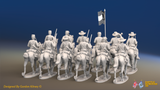ACW Confederate Cavalry Regiment - Trotting - 12 mounted figures, rear view